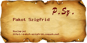 Pakot Szigfrid névjegykártya